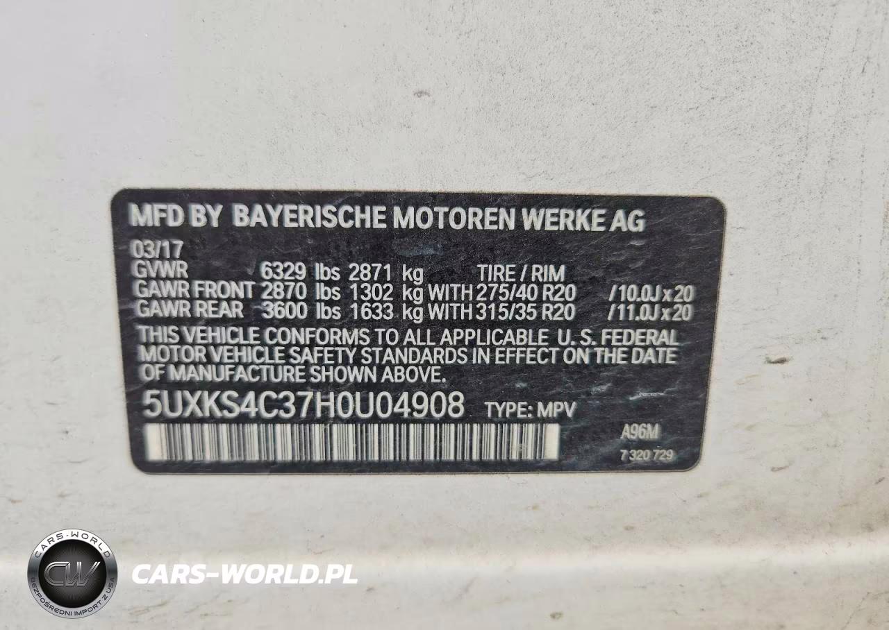 2017 BMW X5 xDrive35D VIN:5UXKS4C37H0U04908 - 13