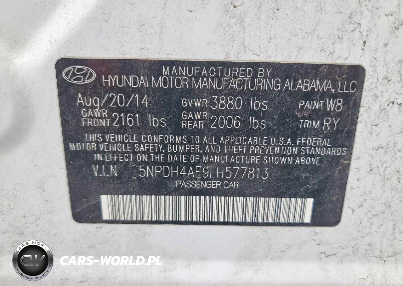 2015 Hyundai Elantra Se VIN:5NPDH4AE9FH577813 - 13