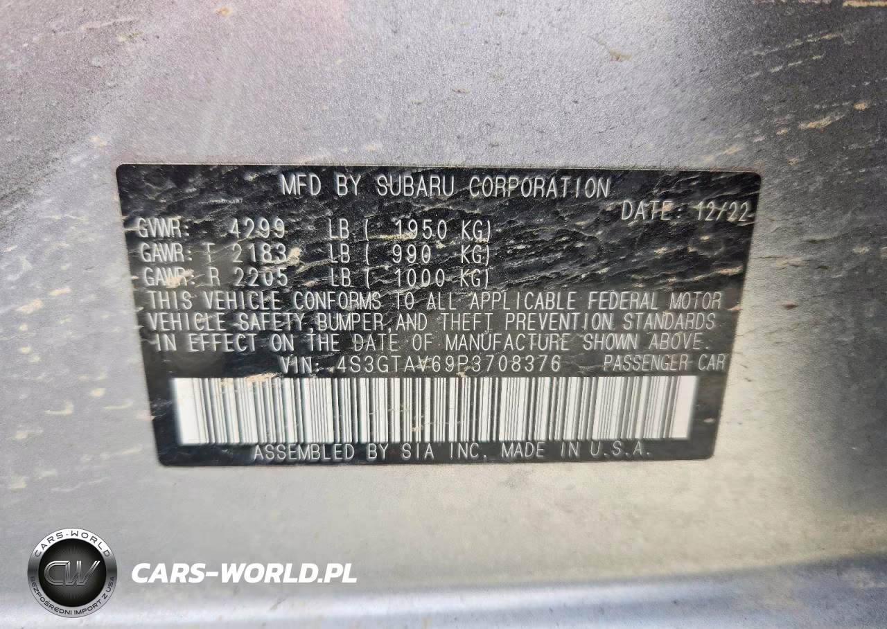 2023 Subaru Impreza Premium VIN:4S3GTAV69P3708376 - 13