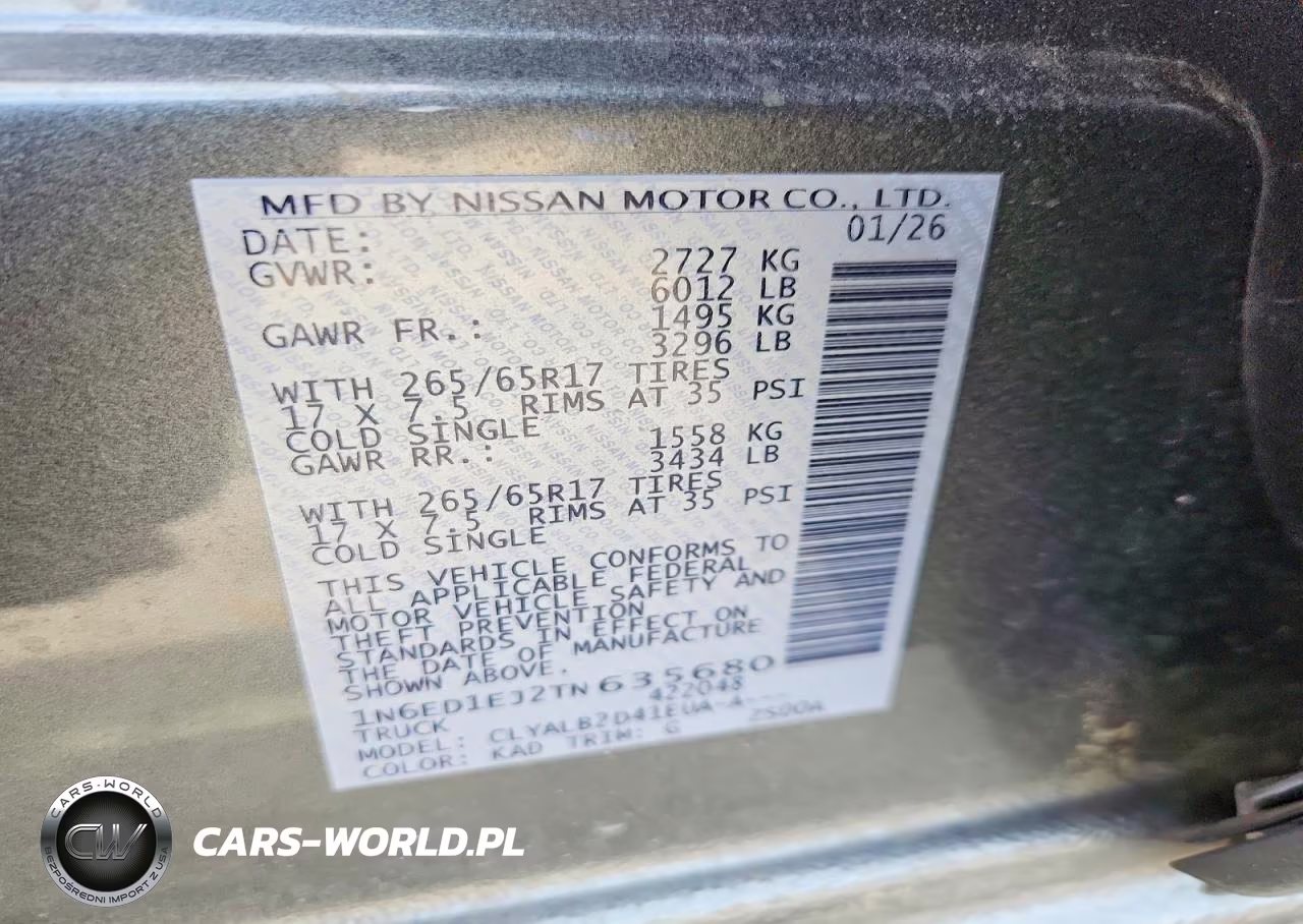 2026 Nissan Frontier Sv VIN:1N6ED1EJ2TN635680 - 13