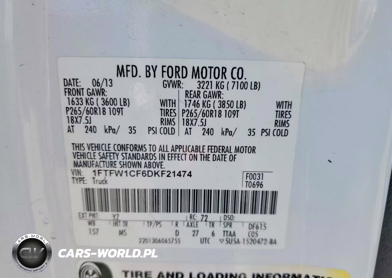 2013 Ford F150 Supercrew VIN:1FTFW1CF6DKF21474 - 12