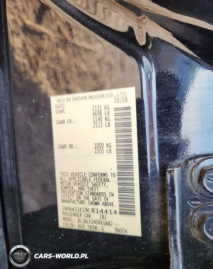 2009 Nissan Maxima 3.5 S VIN:1N4AA51E59C814414 - 12