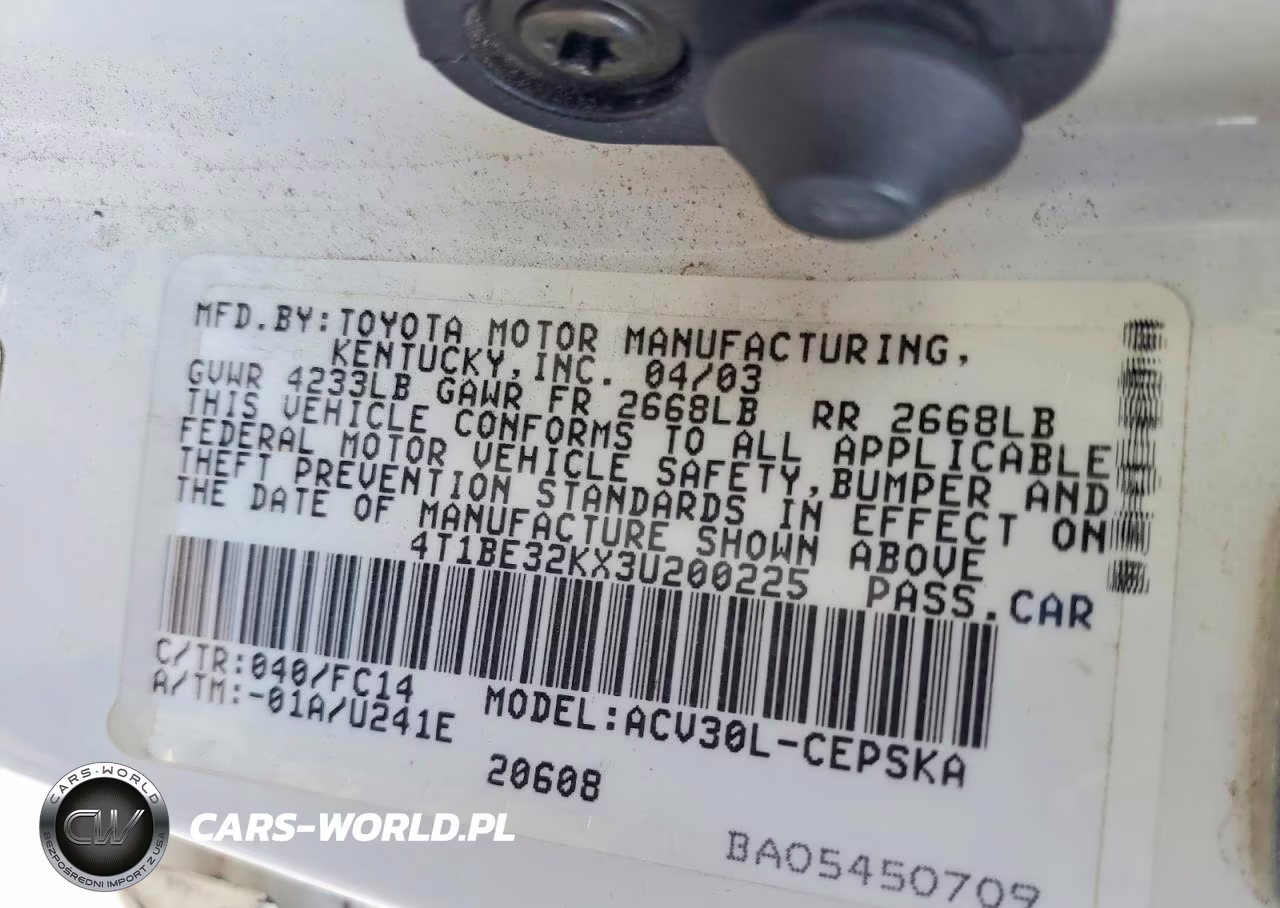 2003 Toyota Camry Se VIN:4T1BE32KX3U200225 - 12