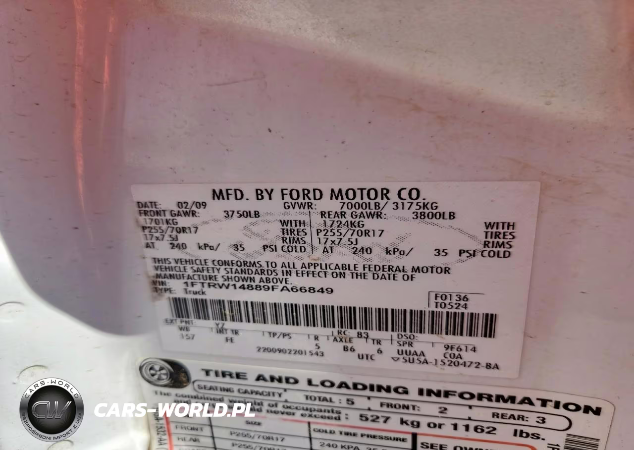 2009 Ford F150 Supercrew VIN:1FTRW14889FA66849 - 12