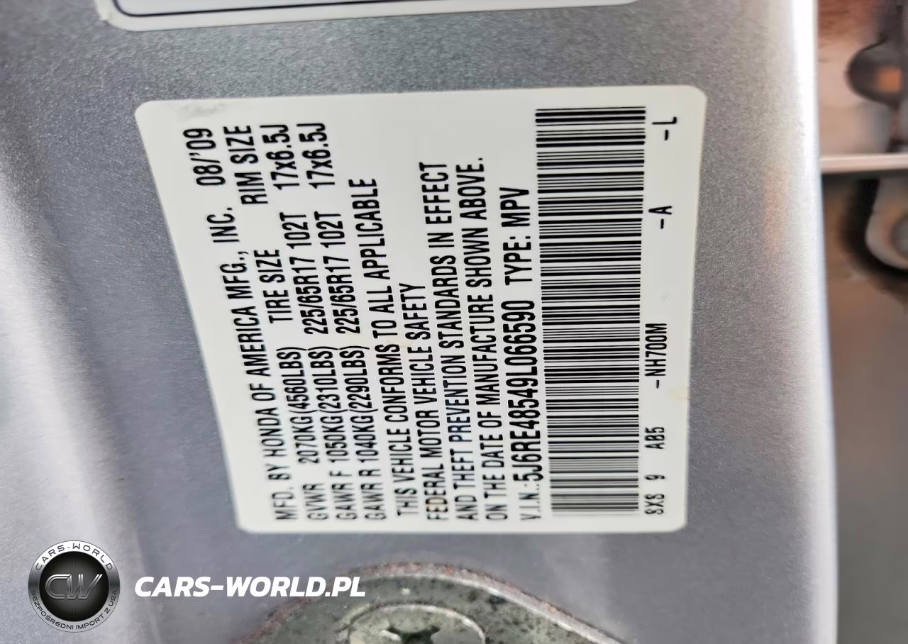 2009 Honda Cr-V Ex VIN:5J6RE48549L066590 - 13