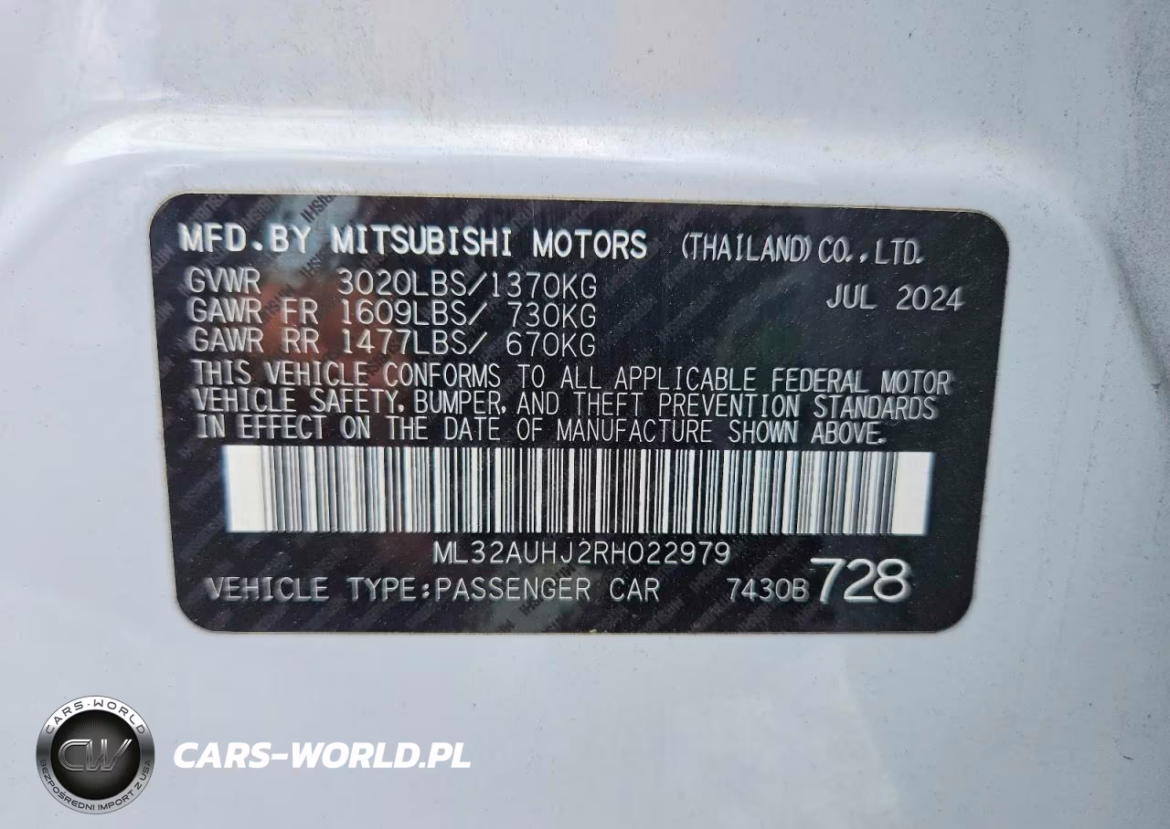 2024 Mitsubishi Mirage Es VIN:ML32AUHJ2RH022979 - 12