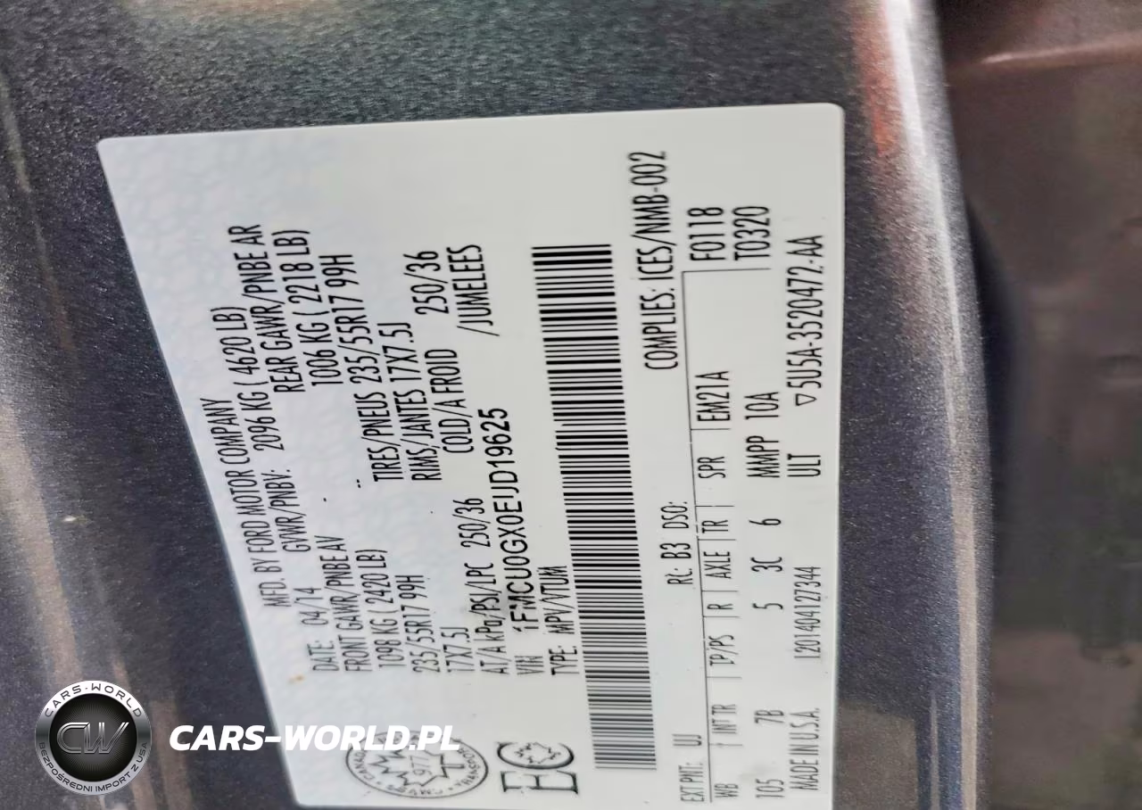 2014 Ford Escape Se VIN:1FMCU0GX0EUD19625 - 12