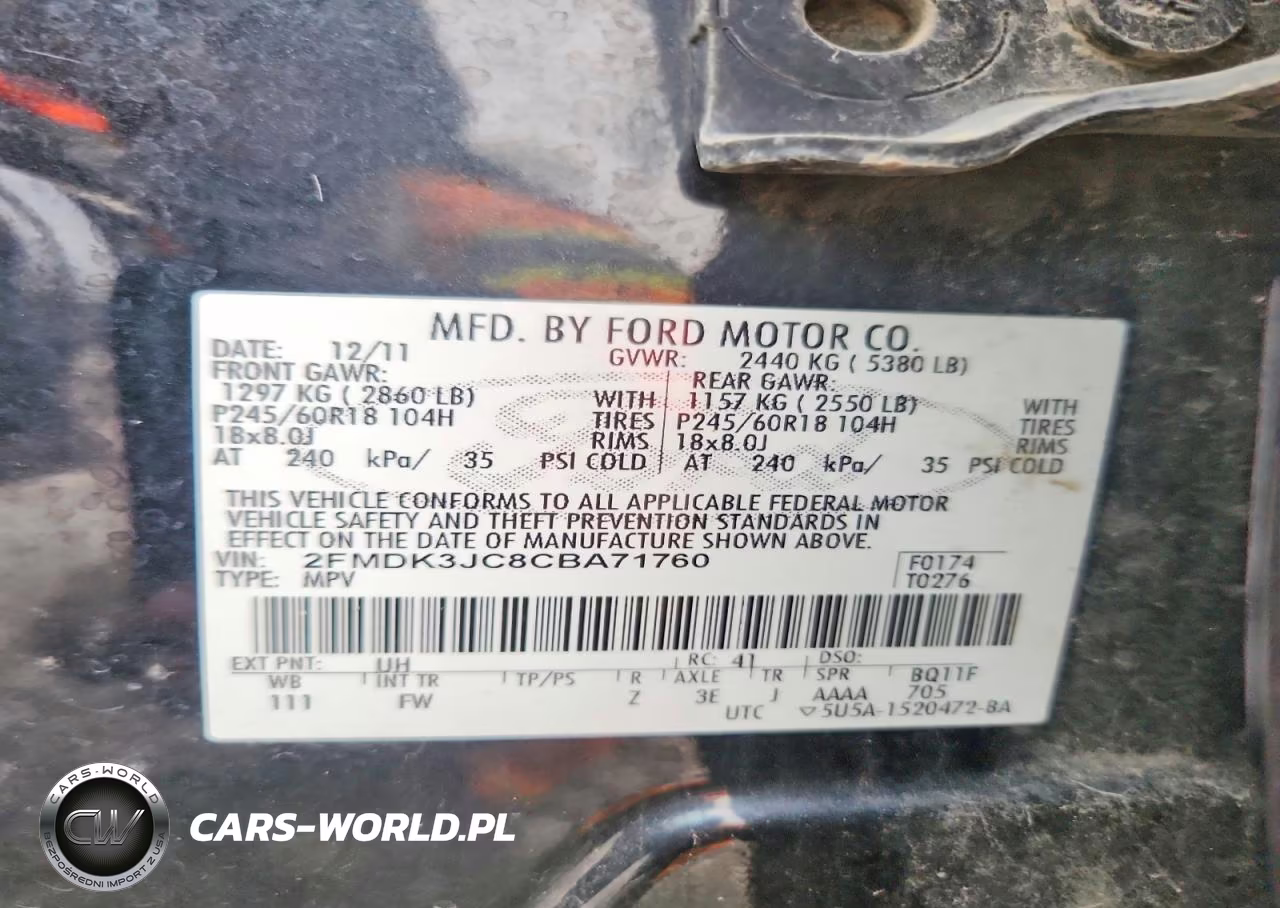 2012 Ford Edge Sel VIN:2FMDK3JC8CBA71760 - 13