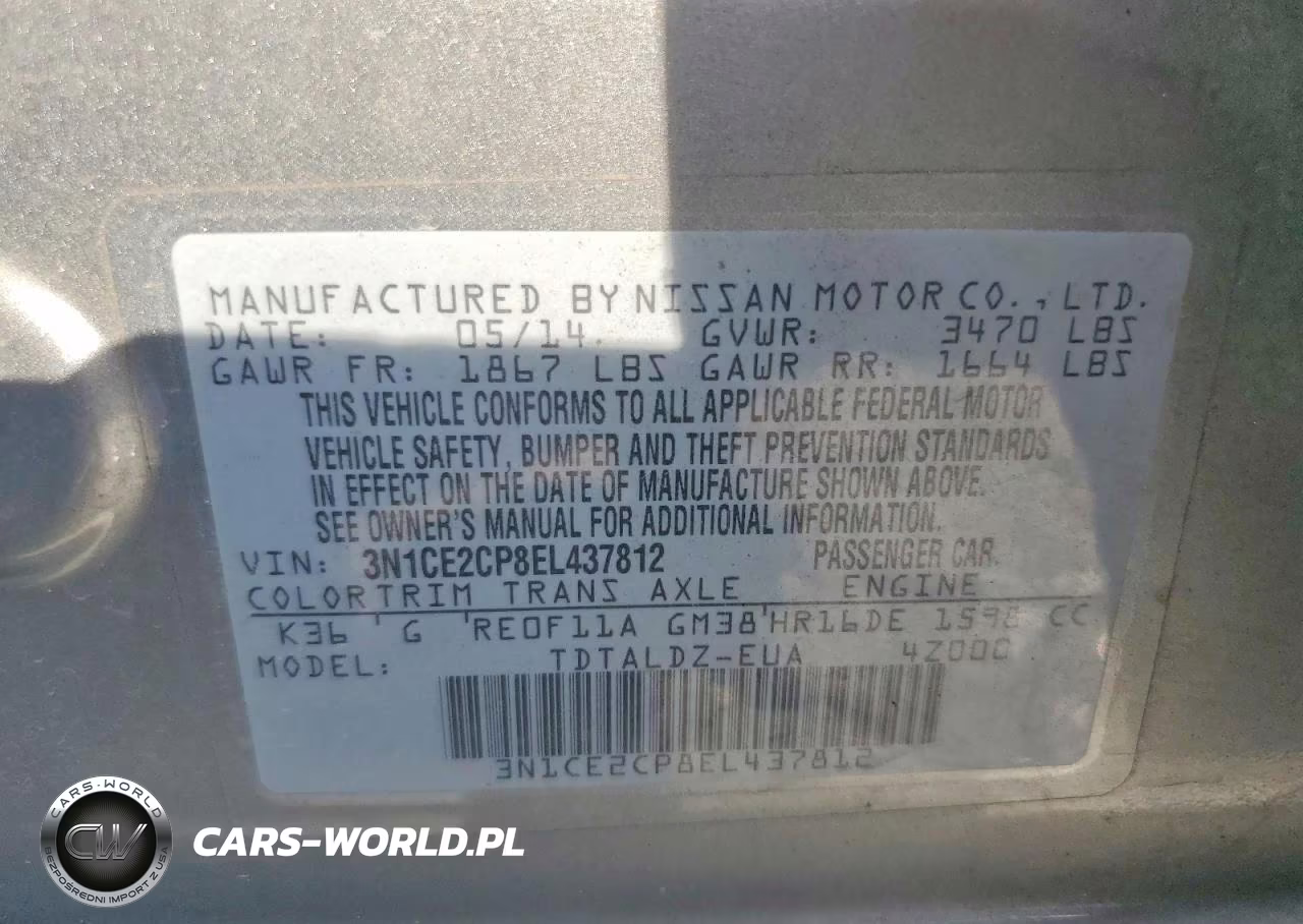 2014 Nissan Versa Note Sv VIN:3N1CE2CP8EL437812 - 13