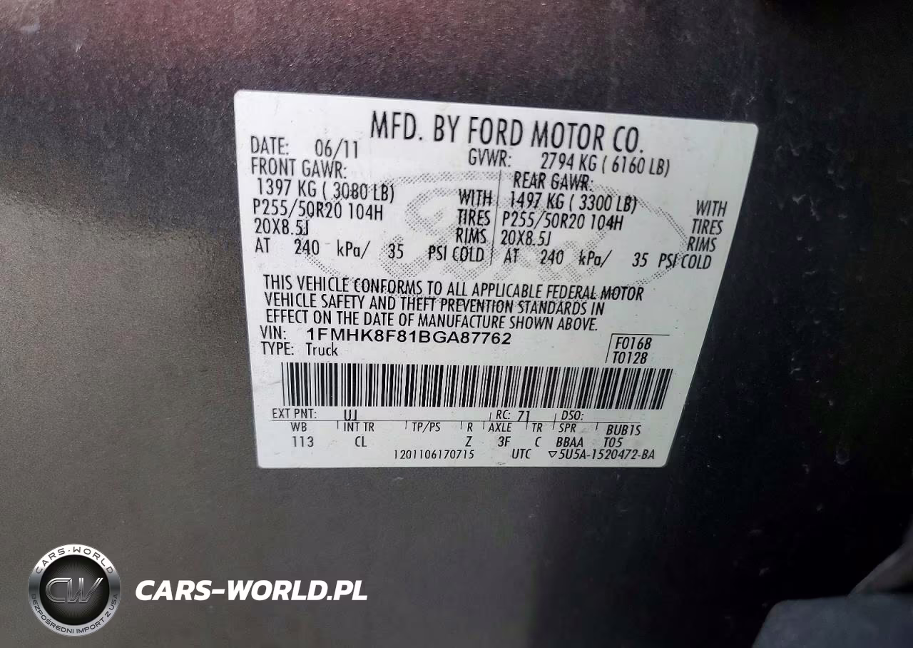 2011 Ford Explorer Limited VIN:1FMHK8F81BGA87762 - 12