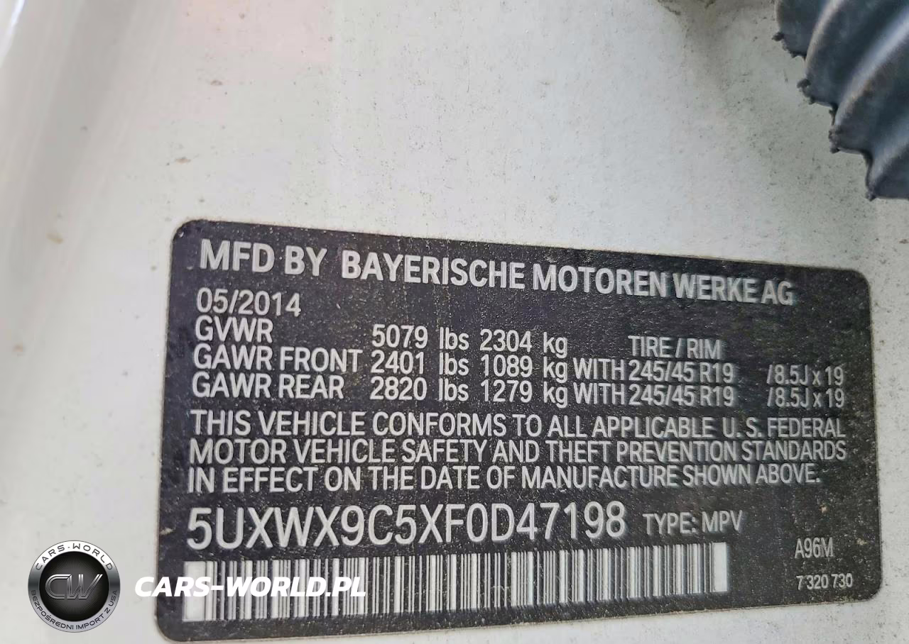 2015 BMW X3 xDrive28I VIN:5UXWX9C5XF0D47198 - 12