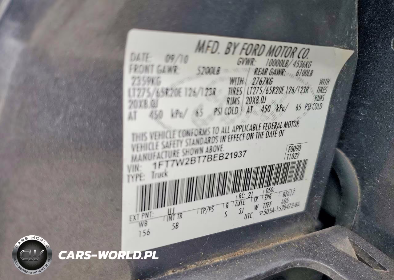 2011 Ford F250 Super Duty VIN:1FT7W2BT7BEB21937 - 12