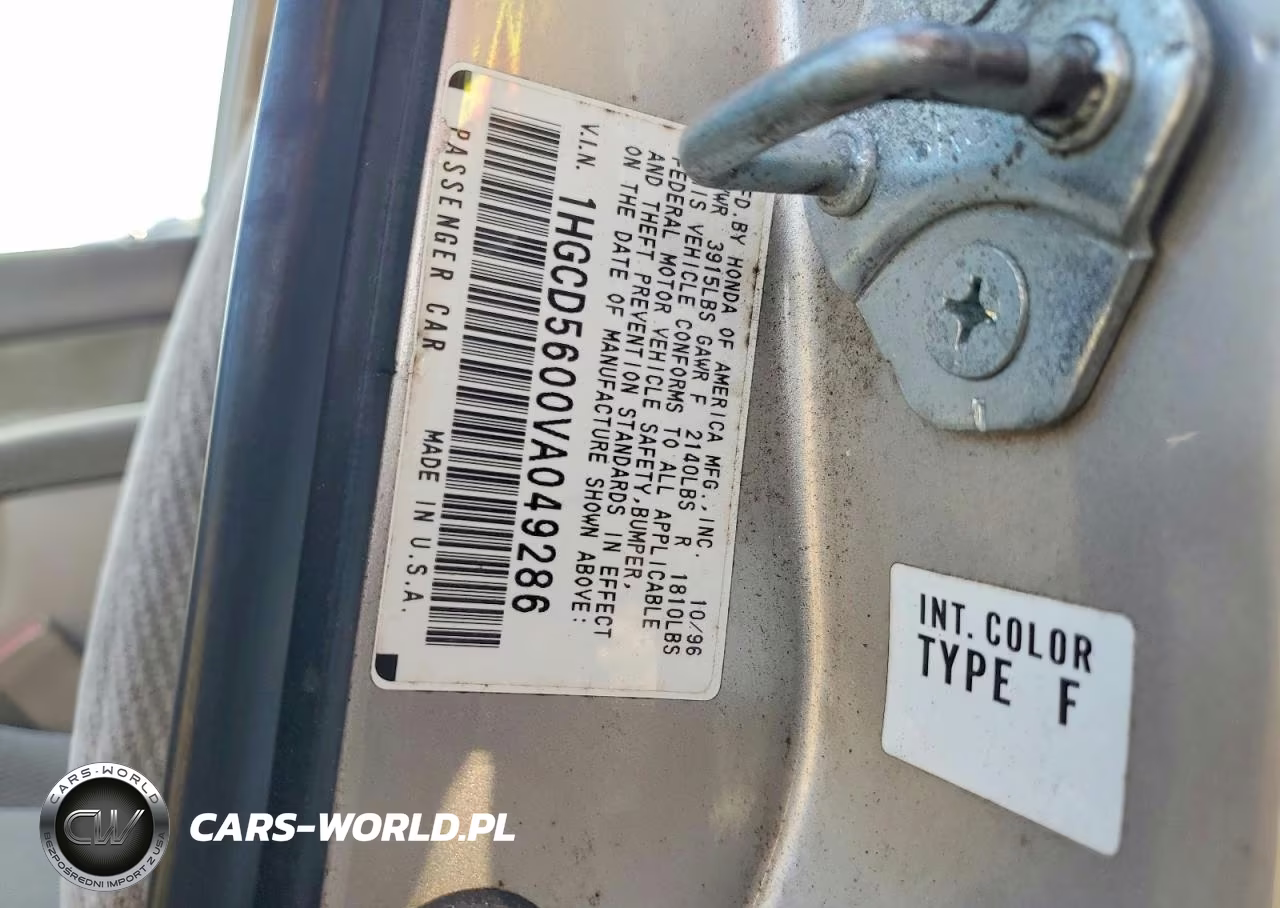 1997 Honda Accord Se VIN:1HGCD5600VA049286 - 12