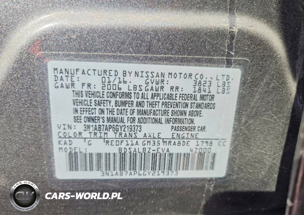 2016 Nissan Sentra S VIN:3N1AB7AP6GY219373 - 12
