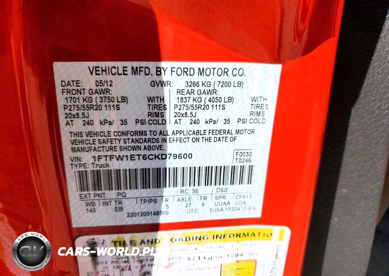 2012 Ford F150 Supercrew VIN:1FTFW1ET6CKD79600 - 12