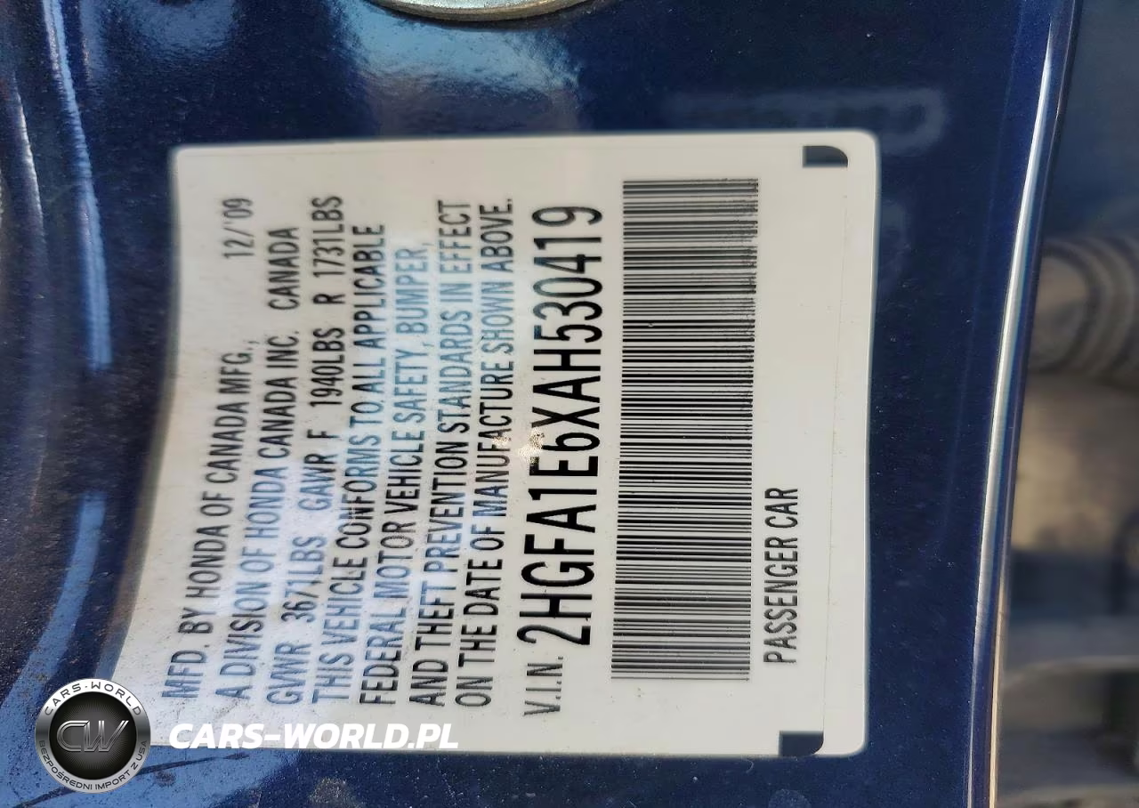 2010 Honda Civic Lx-S VIN:2HGFA1E6XAH530419 - 12