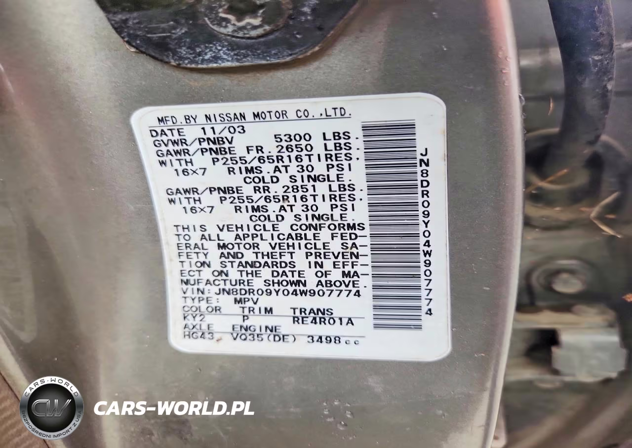 2004 Nissan Pathfinder Se VIN:JN8DR09Y04W907774 - 13