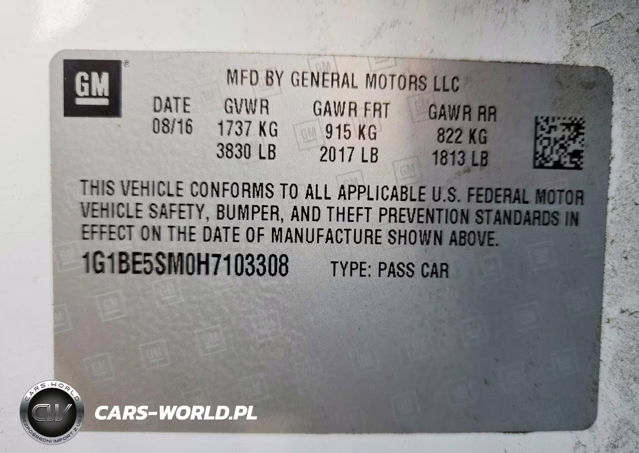 2017 Chevrolet Cruze Lt VIN:1G1BE5SM0H7103308 - 12