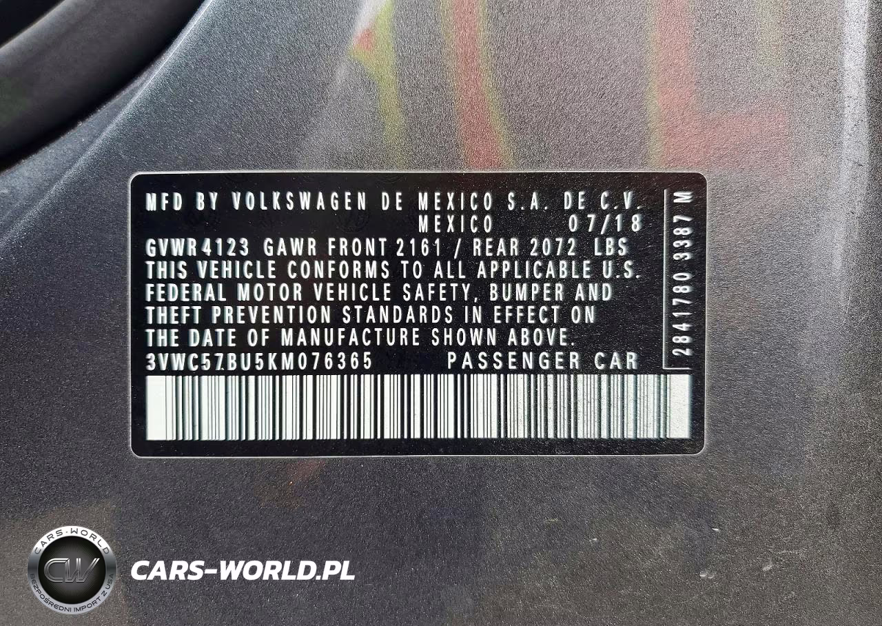 2019 Volkswagen Jetta S VIN:3VWC57BU5KM076365 - 12
