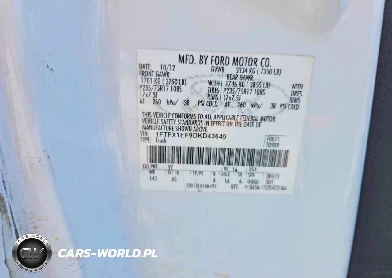 2013 Ford F150 Super Cab VIN:1FTFX1EF9DKD43649 - 12
