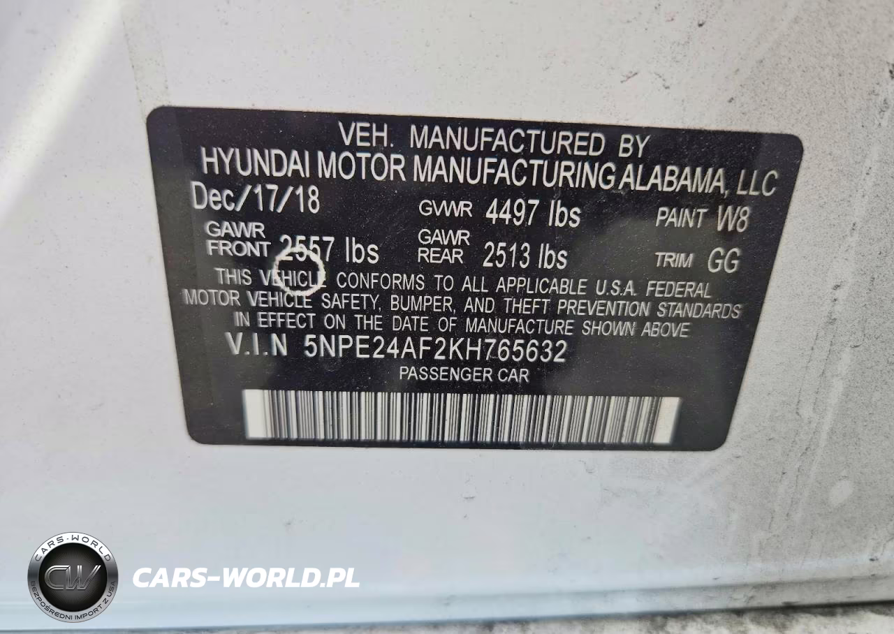 2019 Hyundai Sonata Se VIN:5NPE24AF2KH765632 - 12
