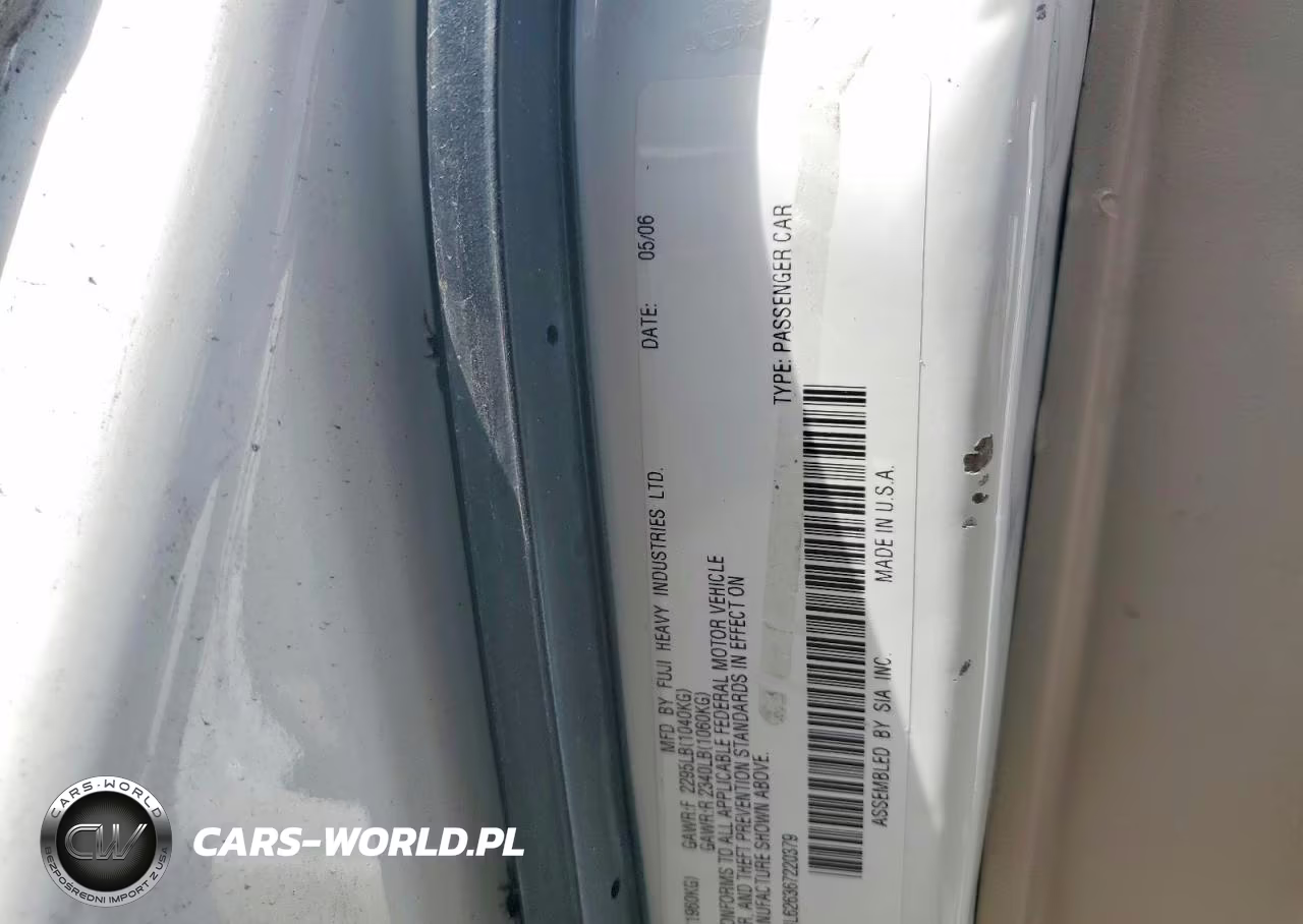 2006 Subaru Legacy 2.5I Limited VIN:4S3BL626367220379 - 12
