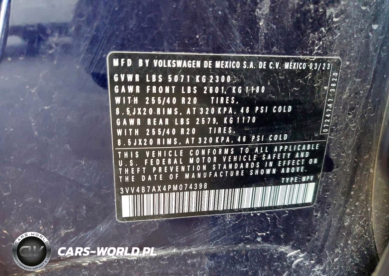 2023 Volkswagen Tiguan Sel R-Line Black VIN:3VV4B7AX4PM074398 - 14