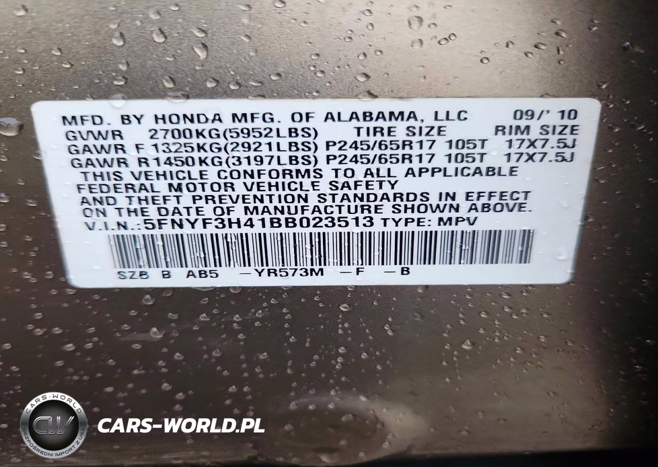 2011 Honda Pilot Ex VIN:5FNYF3H41BB023513 - 13