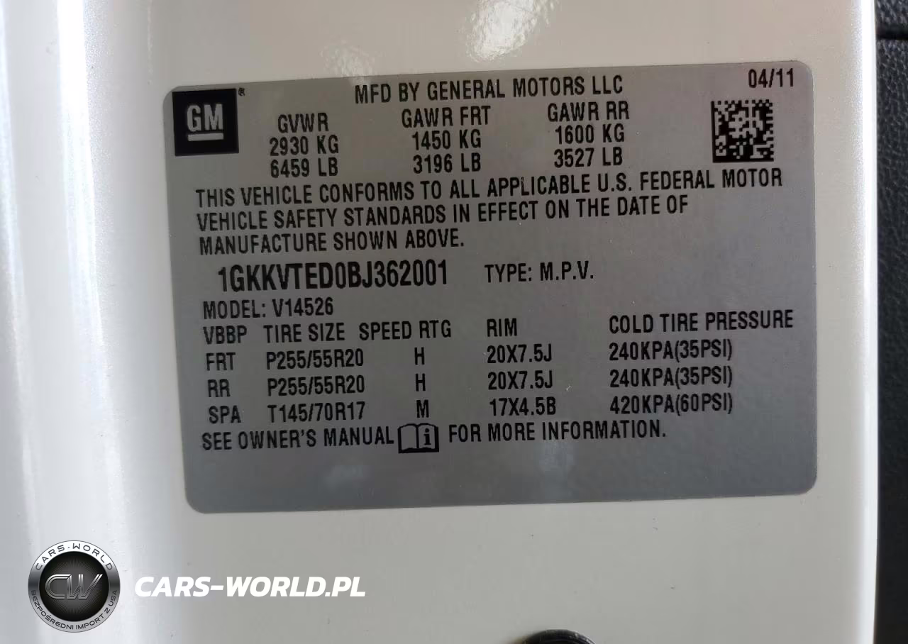 2011 GMC Acadia Denali VIN:1GKKVTED0BJ362001 - 12