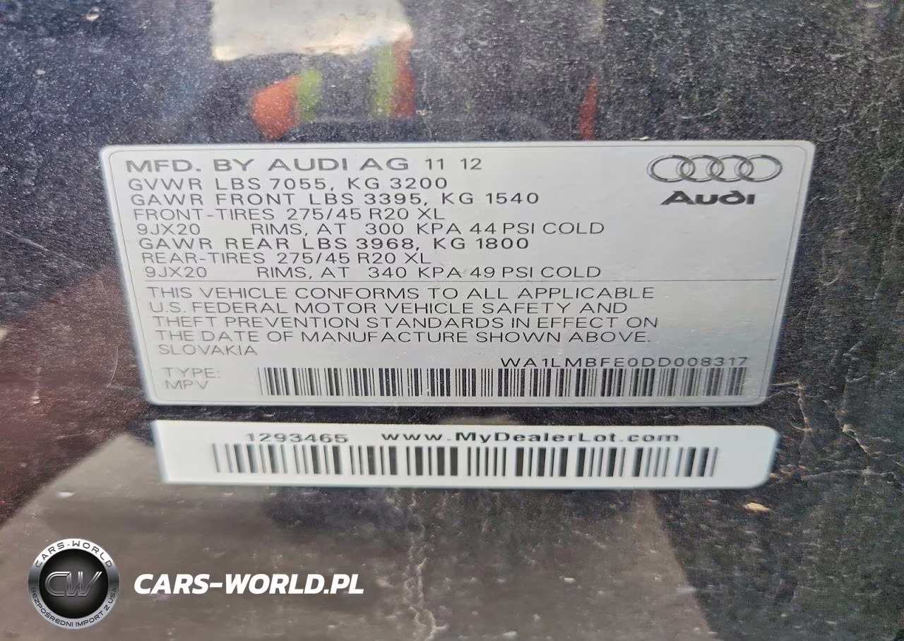 2013 Audi Q7 Premium Plus VIN:WA1LMBFE0DD008317 - 13