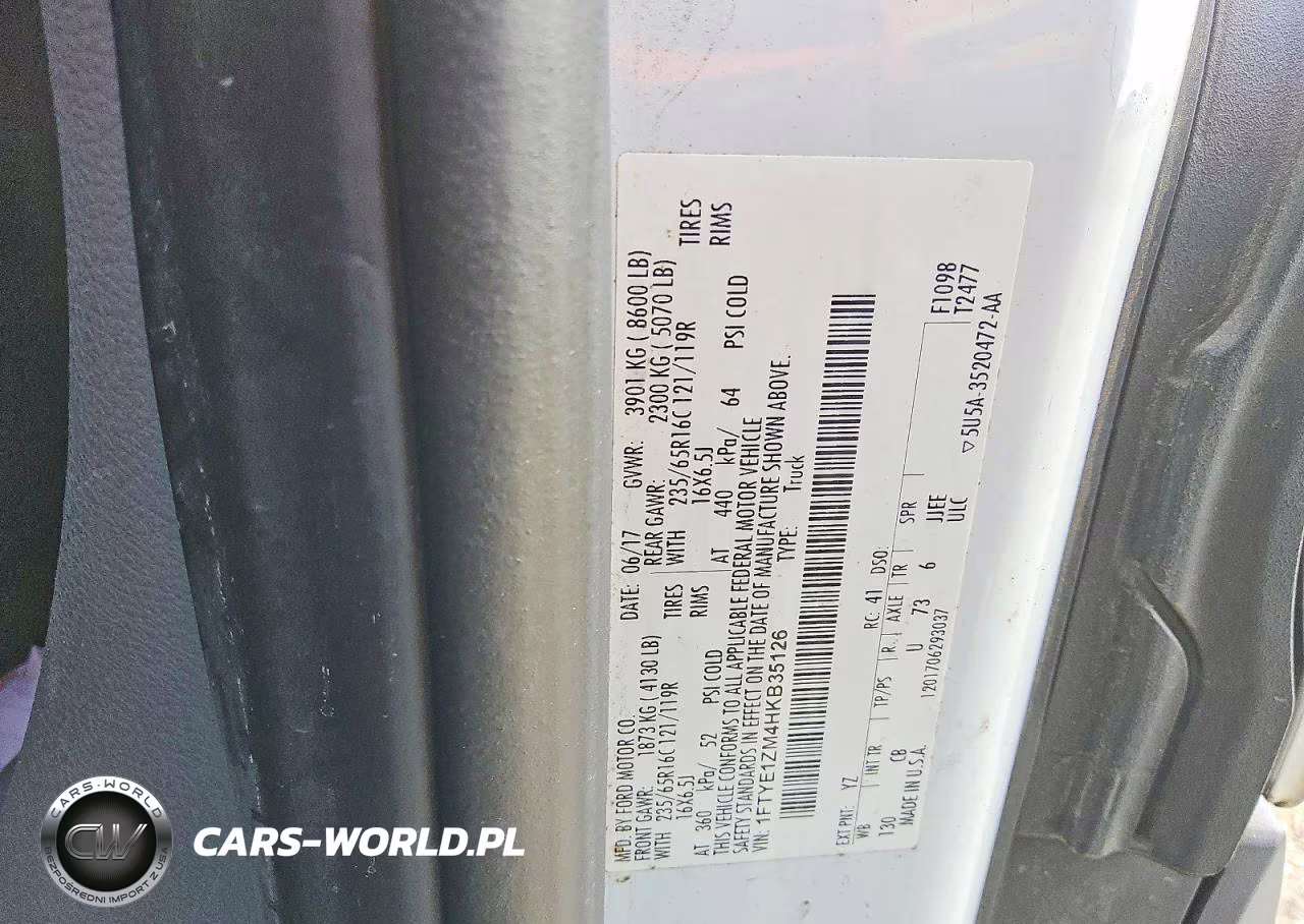 2017 Ford Transit T-150 VIN:1FTYE1ZM4HKB35126 - 12