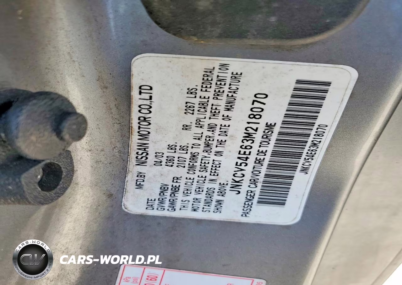 2003 Infiniti G35 Base VIN:JNKCV54E63M218070 - 12