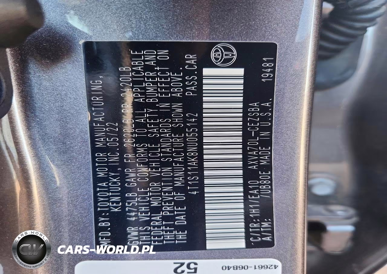 2022 Toyota Camry Se VIN:4T1S11AK8NU055142 - 13