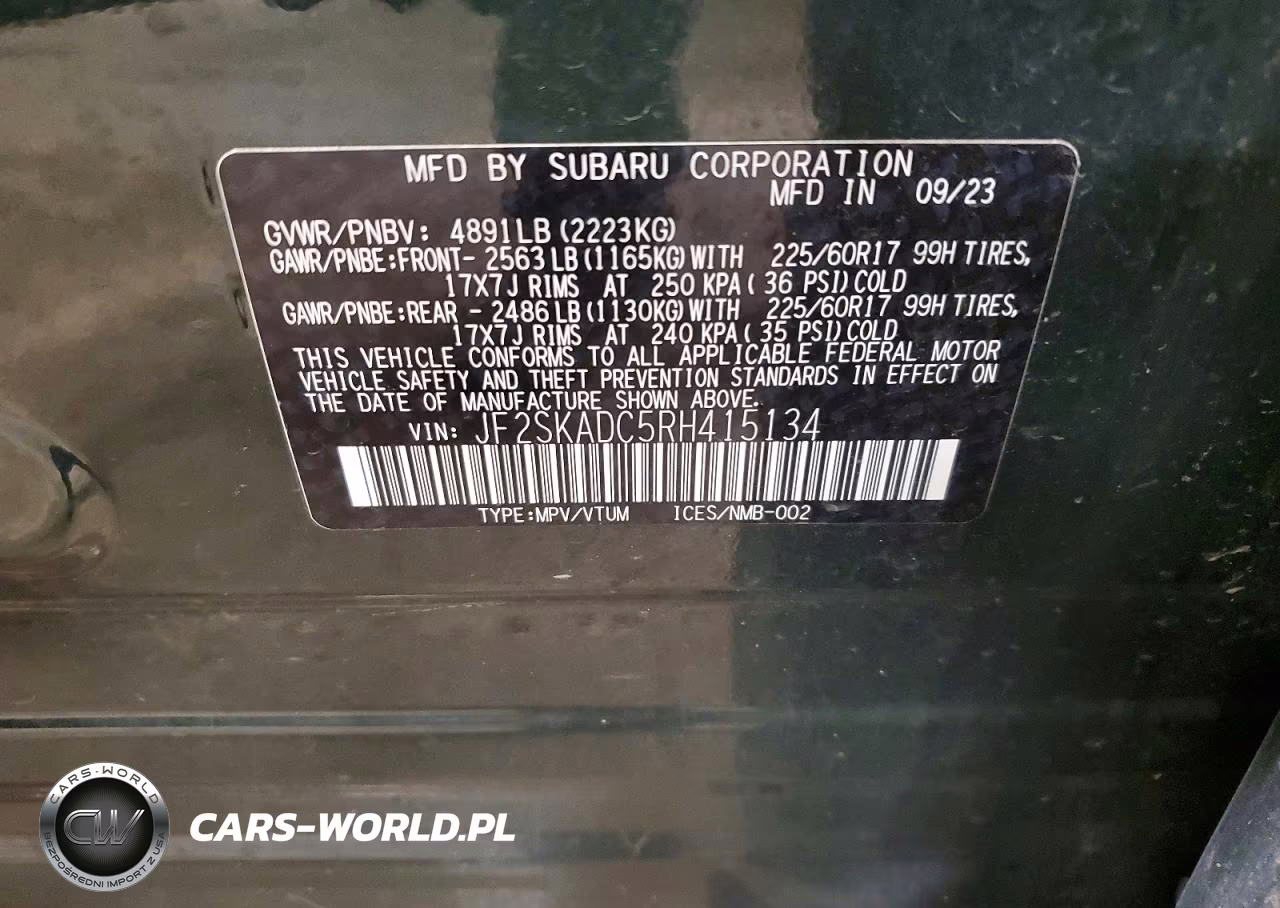 2024 Subaru Forester Premium VIN:JF2SKADC5RH415134 - 14