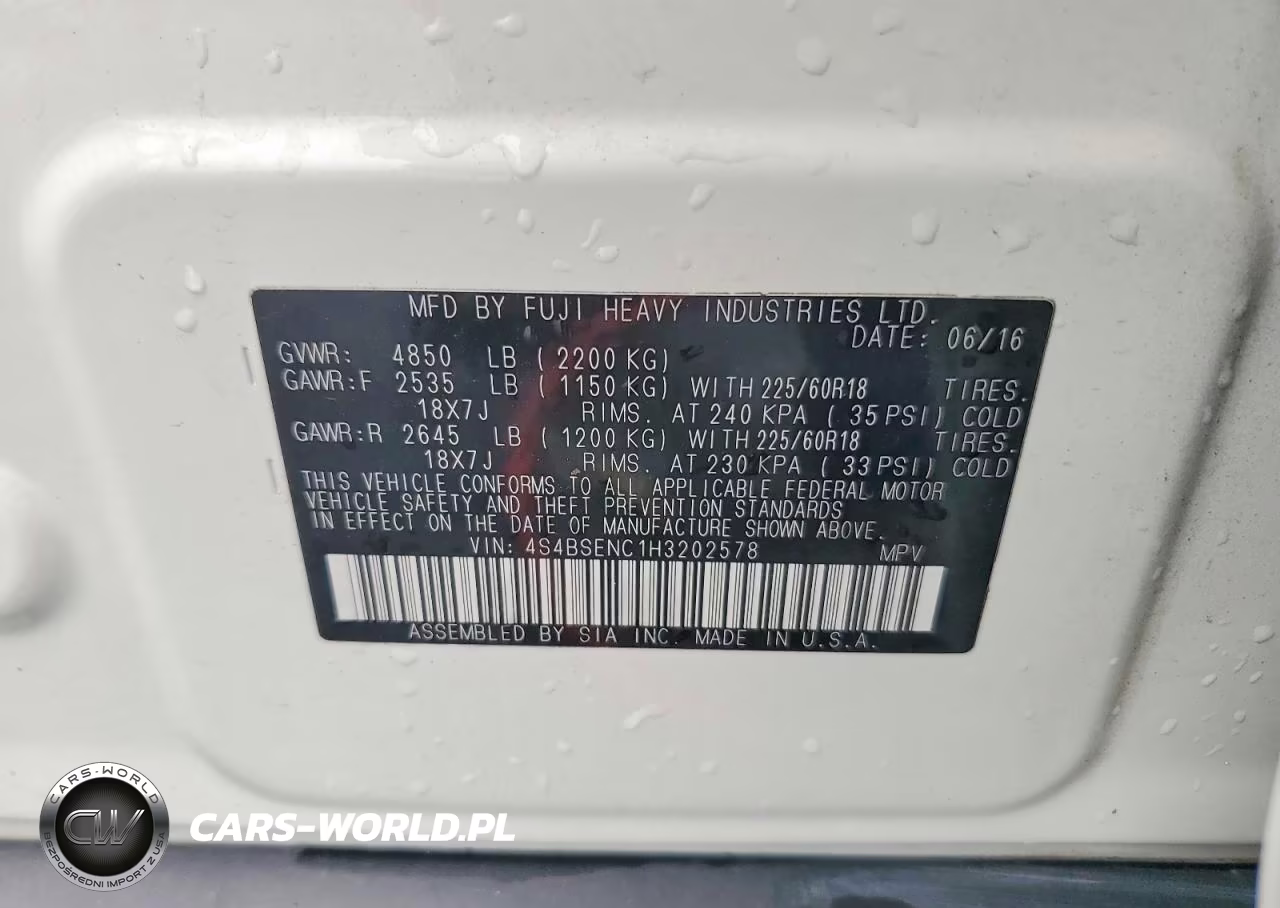 2017 Subaru Outback 3.6R Limited VIN:4S4BSENC1H3202578 - 12