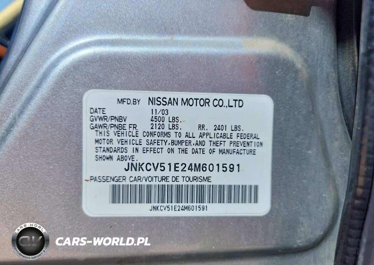 2004 Infiniti G35 VIN:JNKCV51E24M601591 - 12