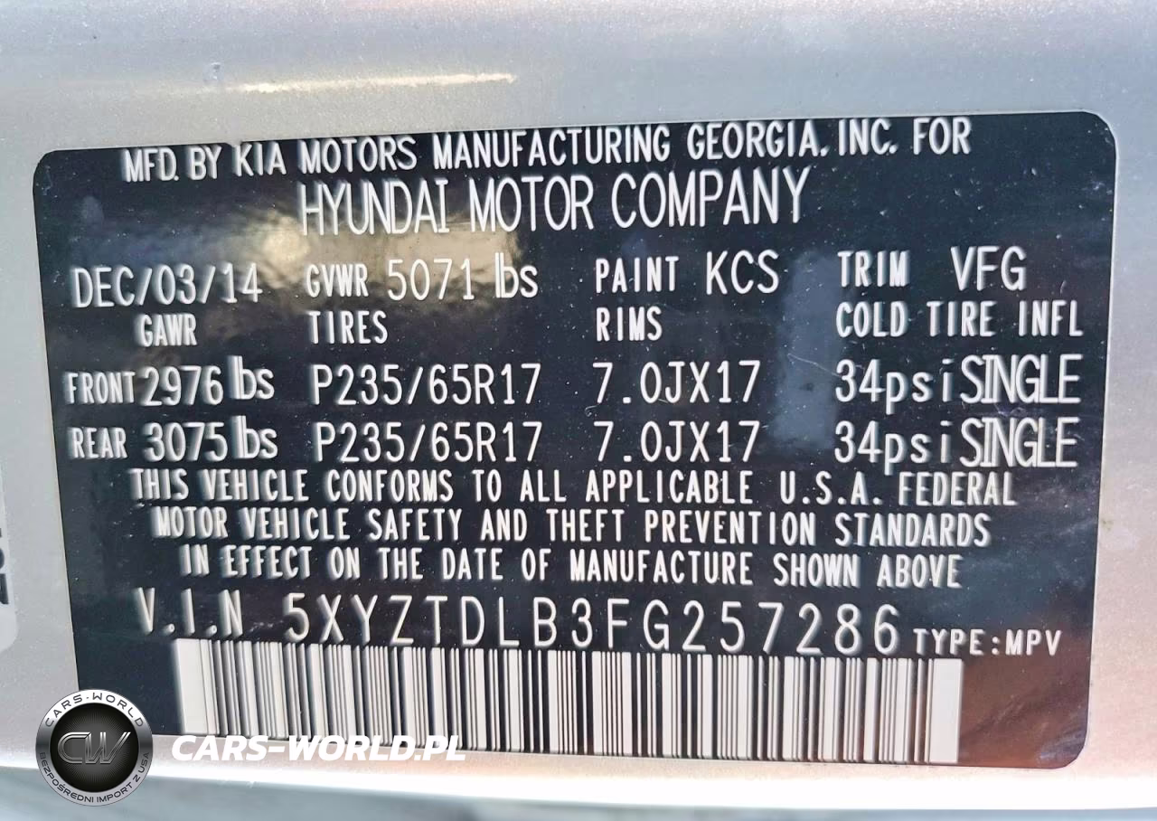 2015 Hyundai Santa Fe Sport 2.4L VIN:5XYZTDLB3FG257286 - 13