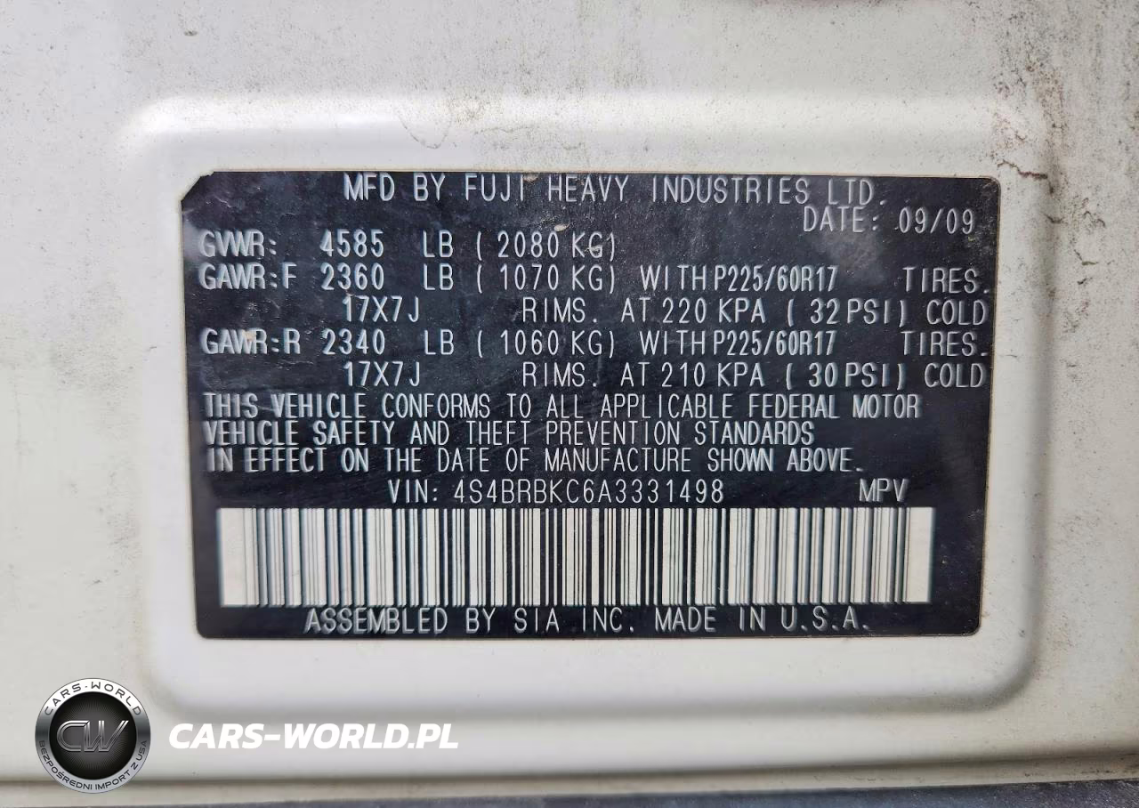 2010 Subaru Outback 2.5I Limited VIN:4S4BRBKC6A3331498 - 14