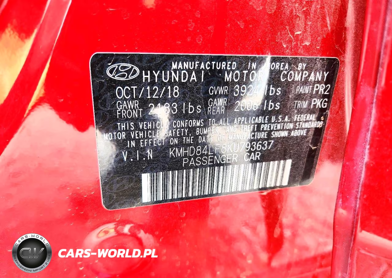 2019 Hyundai Elantra Limited VIN:KMHD84LF8KU793637 - 13