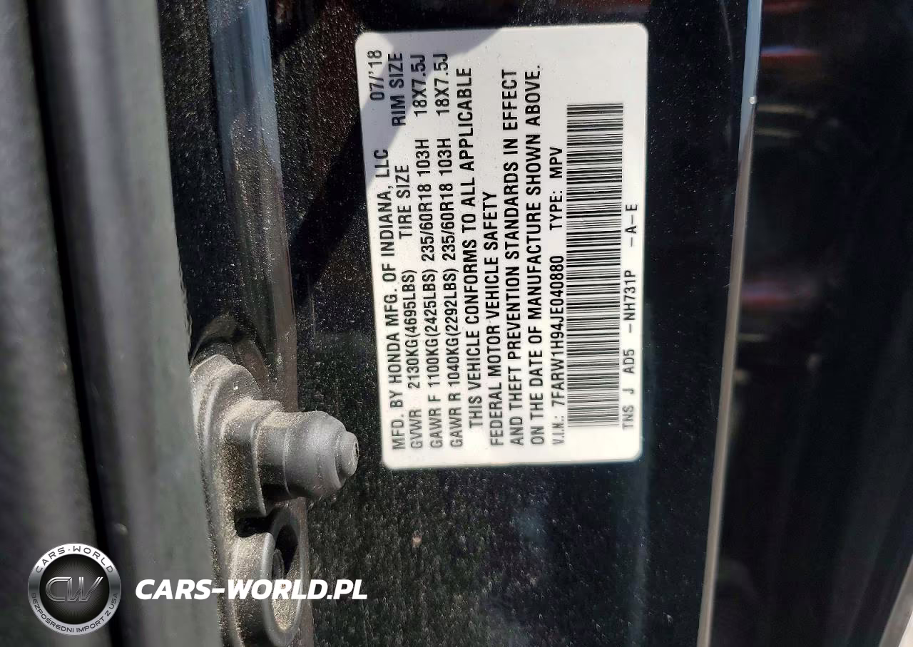 2018 Honda Cr -V VIN:7FARW1H94JE040880 - 13