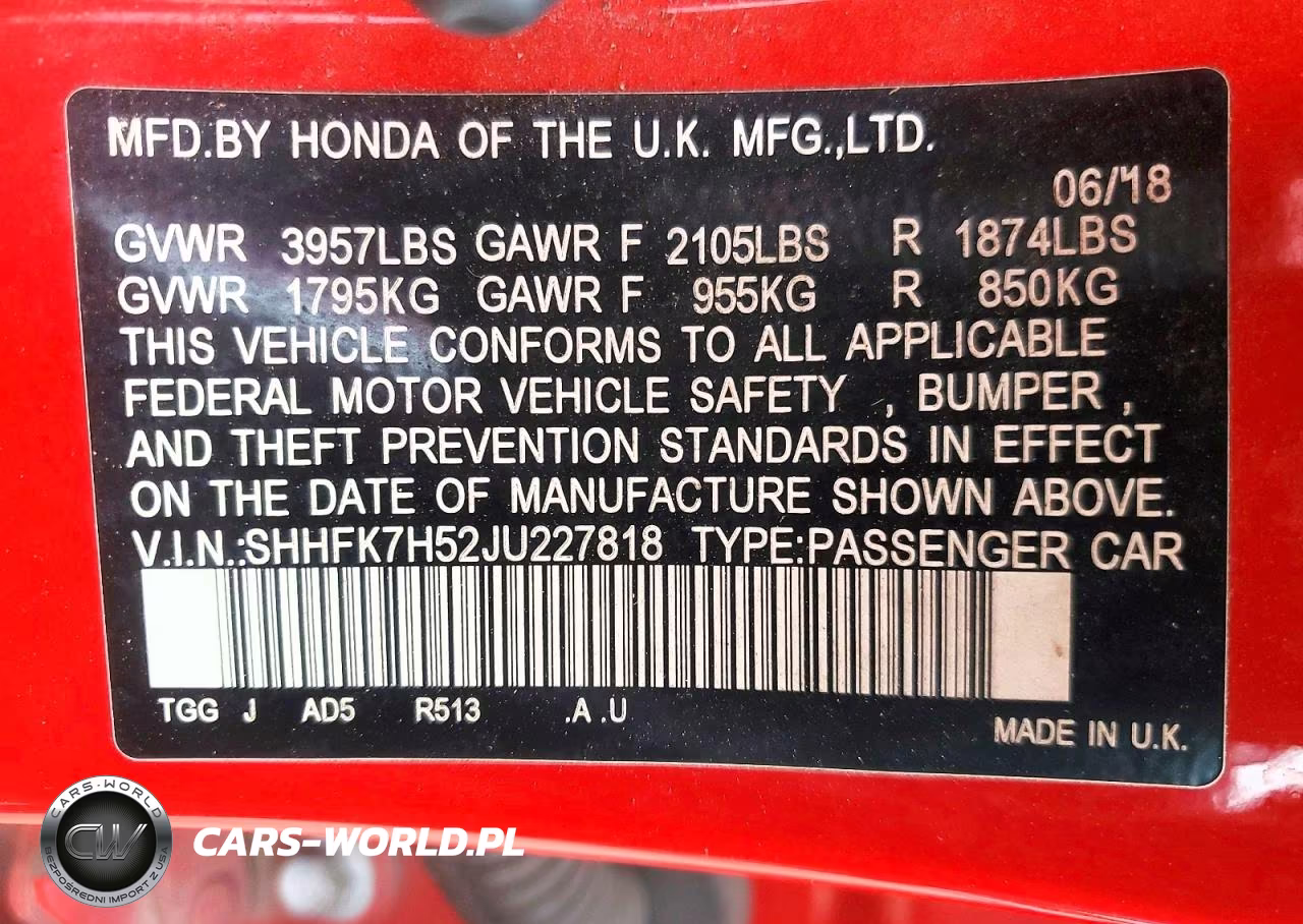2018 Honda Civic Ex VIN:SHHFK7H52JU227818 - 12
