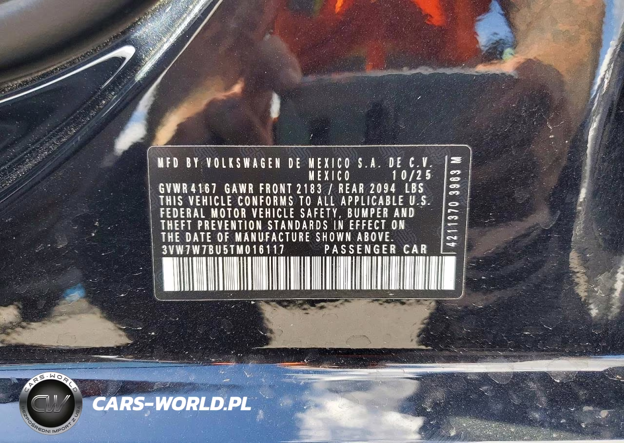 2026 Volkswagen Jetta Se VIN:3VW7W7BU5TM016117 - 12