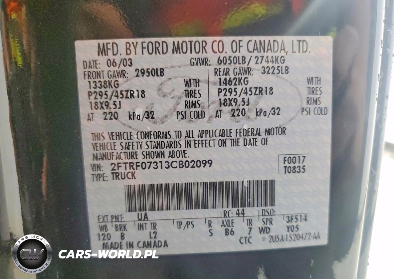 2003 Ford F150 Svt Lightning VIN:2FTRF07313CB02099 - 13