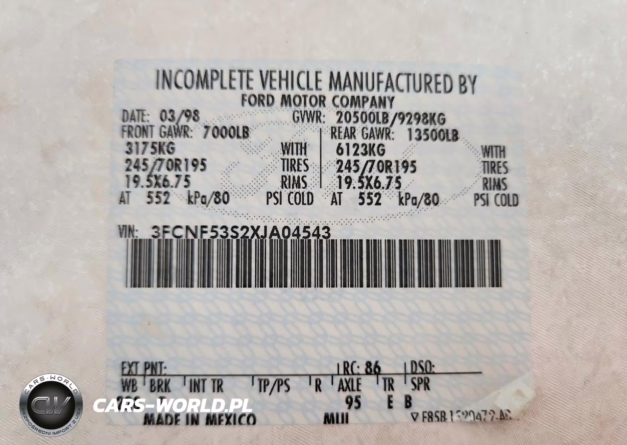 1999 Ford Santara Rv VIN:3FCNF53S2XJA04543 - 10