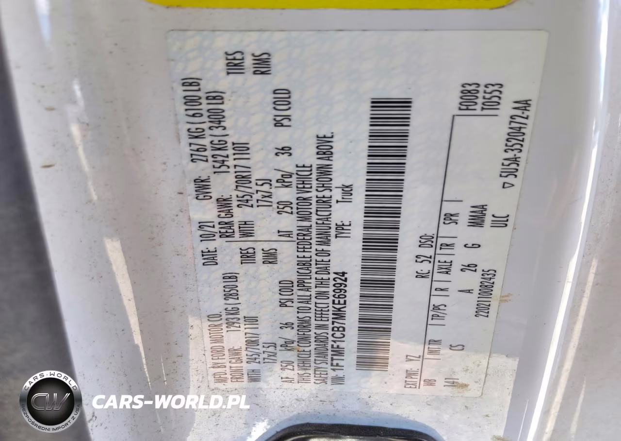 2021 Ford F150 VIN:1FTMF1CB7MKE69924 - 12