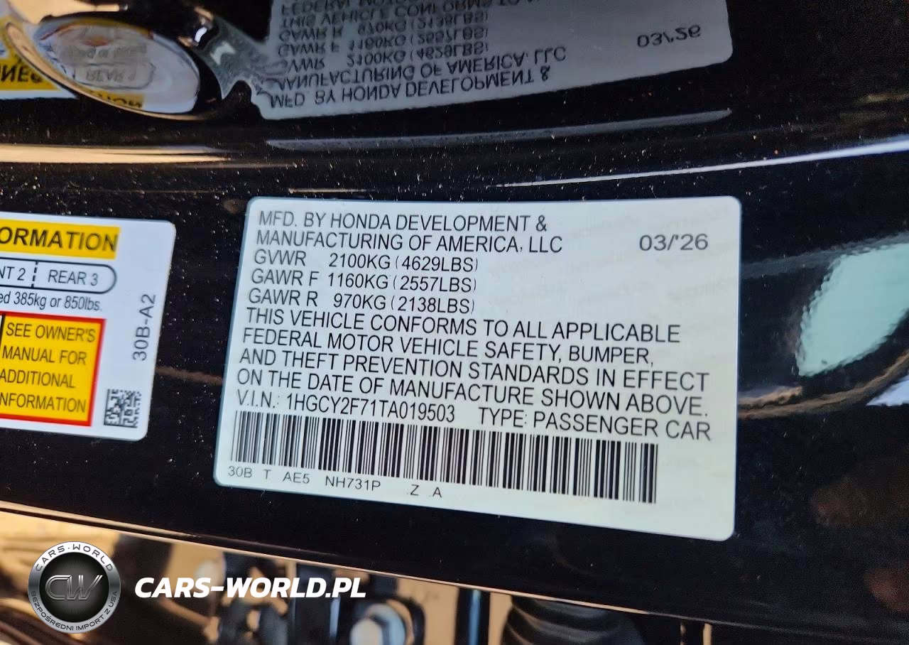 2026 Honda Accord Hybrid Sport-L VIN:1HGCY2F71TA019503 - 13
