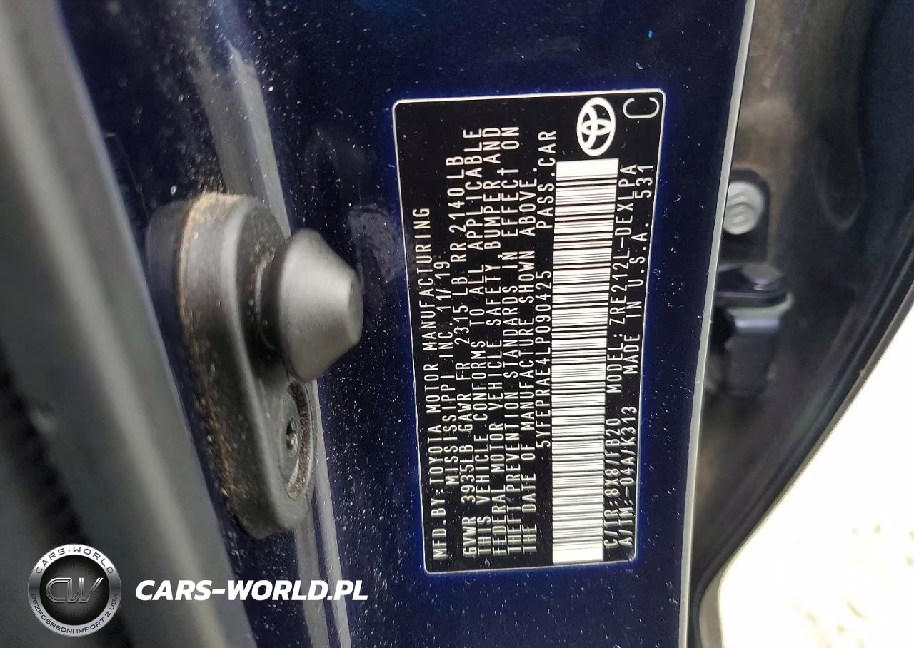 2020 Toyota Corolla Le VIN:5YFEPRAE4LP090425 - 12