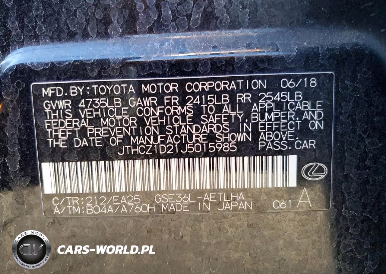 2018 Lexus Is 350 VIN:JTHCZ1D21J5015985 - 12