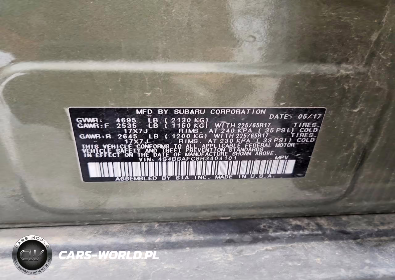 2017 Subaru Outback 2.5I Premium VIN:4S4BSAFC8H3404101 - 13