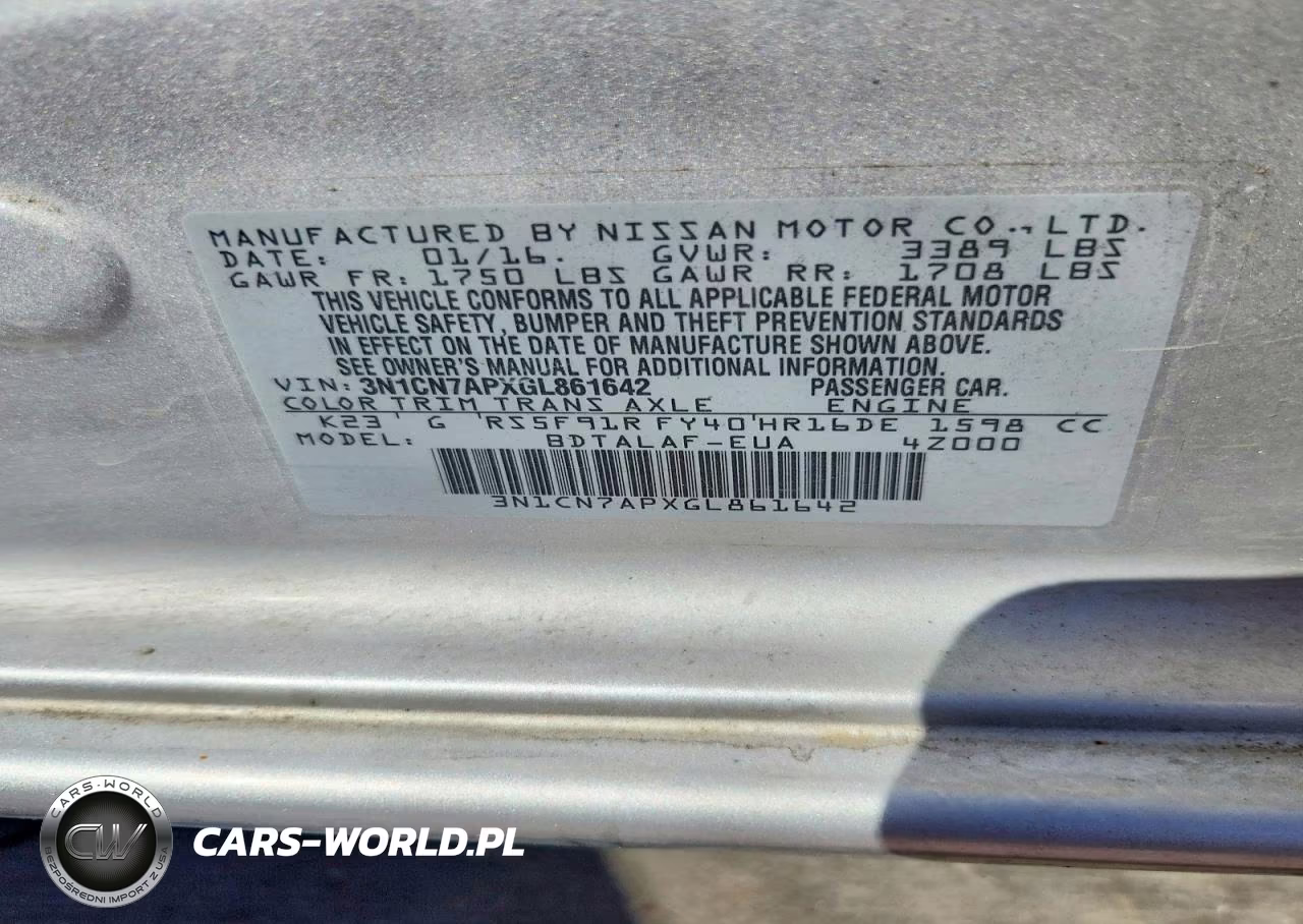 2016 Nissan Versa S VIN:3N1CN7APXGL861642 - 12